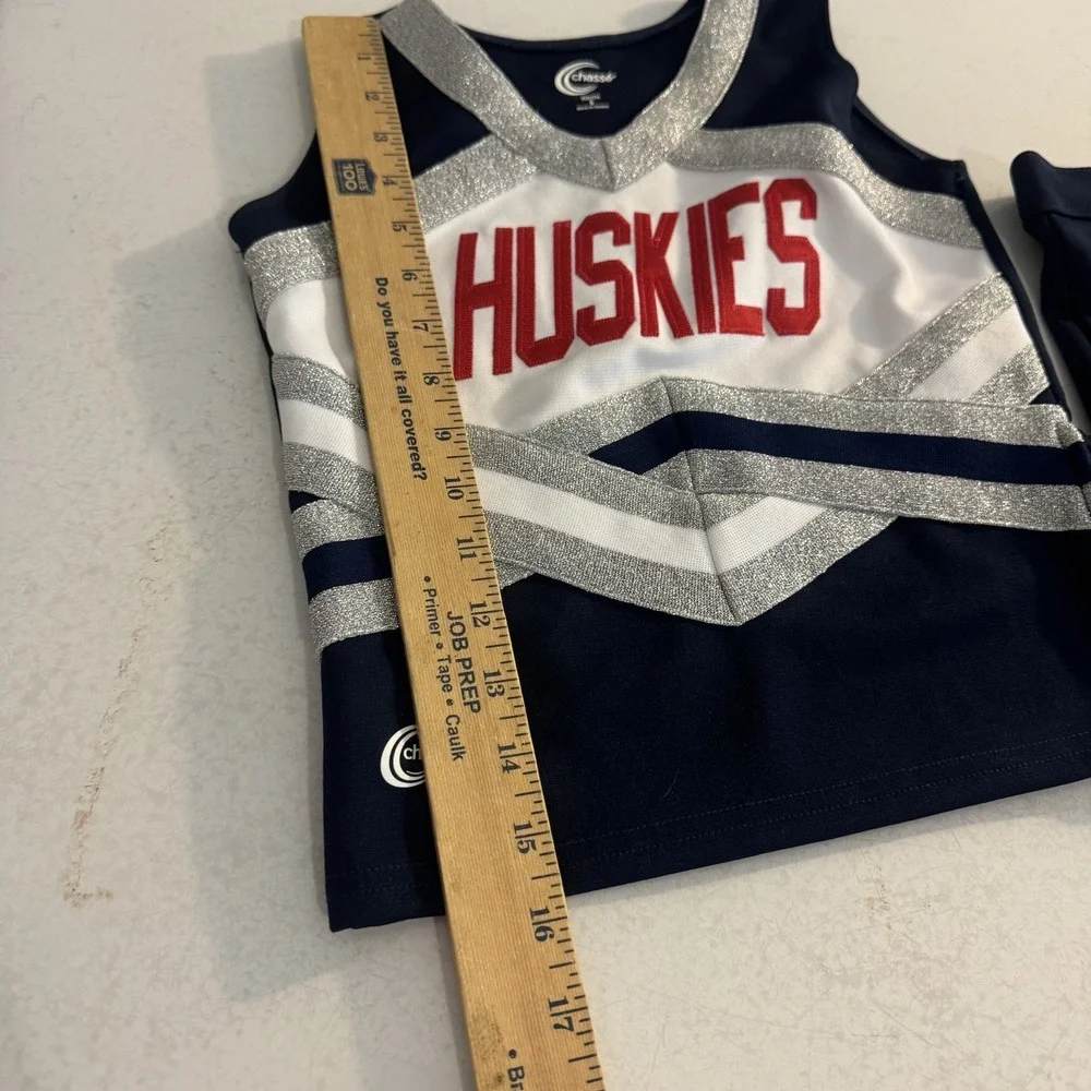Huskies Cheer Leader Youth Size Small Blue‎ Silver 2 Pc Set